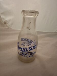 Vintage Santa Fe New Mexico Milk Bottle one pint early Rare