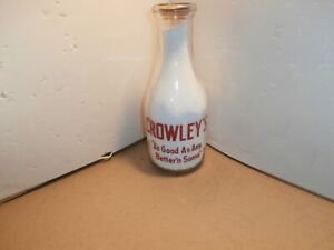 Crowley's Dairy quart milk bottle, Binghamton, NY