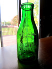 1930s Emerald Green BRIGHTON PLACE Rochester NEW YORK Quart dairy milk bottle NY