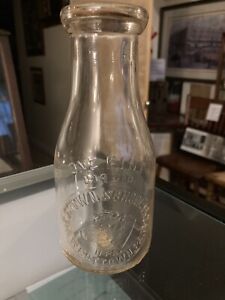 Rare Pint Milk Westtown School Farm Chester County Pa W/ Cap ( Very Nice)