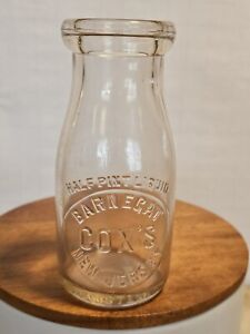 1/2 Half pint embossed milk bottle Cox's Dairy Barnegat NJ New Jersey