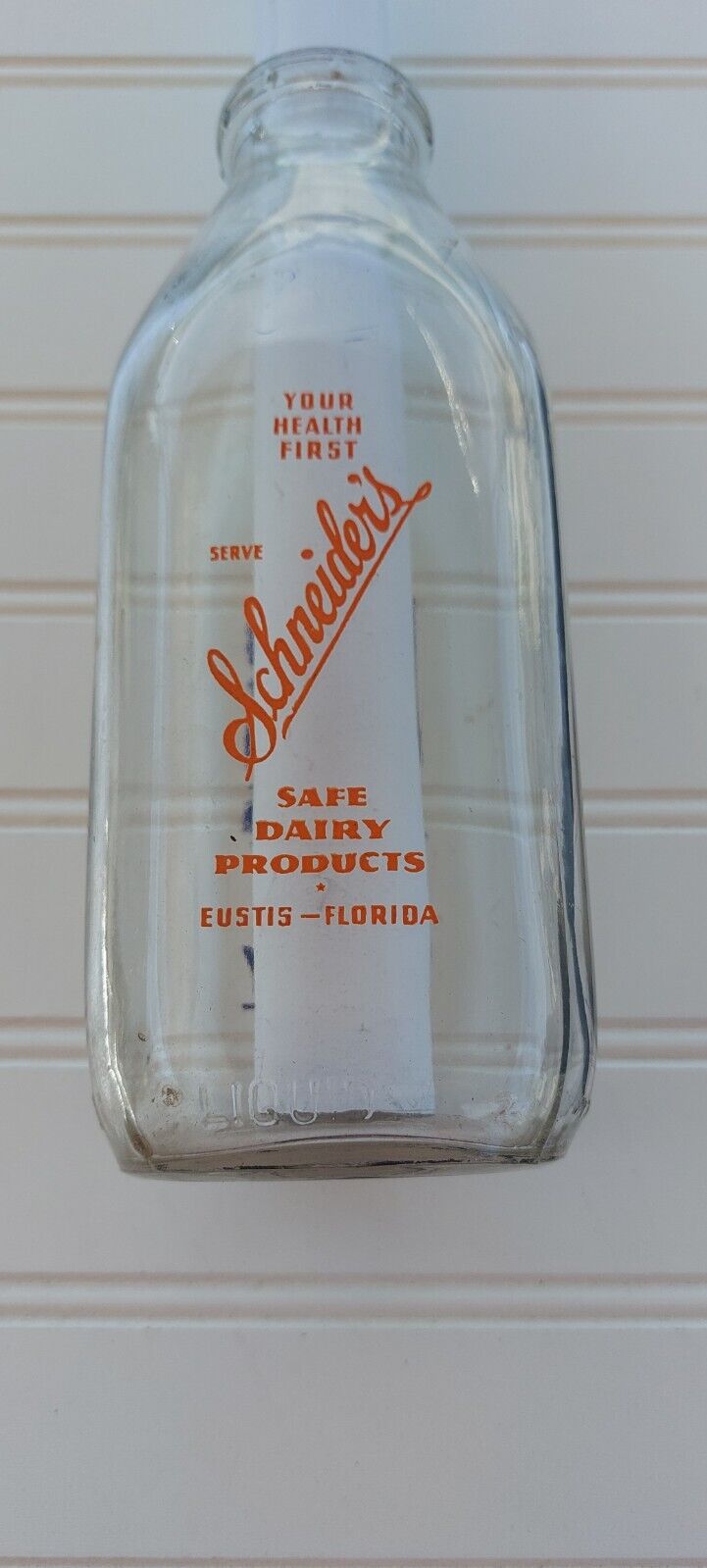 Schneider's Farms Quart Milk Bottle - Eustis, Florida