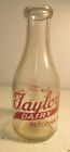 Vintage Taylor Dairy Quart Milk Bottle Of Health Child With Blocks Altoona PA