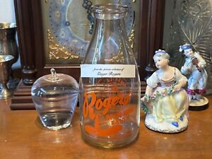 VINTAGE GINGER ROGERS ROGUE RIVER RANCH ACL QUART MILK BOTTLE DURAGLAS