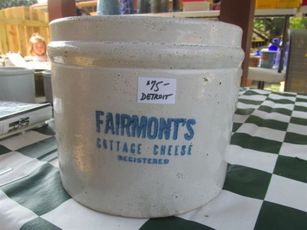 Butter Crock Detroit, Mich Fairmont's Cottage Cheese Registered Vintage MICHIGAN