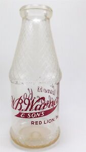 Rare W.B. Warner & Sons Milk Bottle Choc-Ko Warner's Dairy TREQ Quart York PA