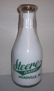 Steere Dairy Meadville PA Pyro Quart Mountain Laurel State Flower of PA