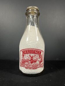 Challenge Harmony Valley Creamery Ass’n. San Luis Obispo, CA Milk Bottle.  Elk