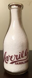 Averill Dairy Quart Pyro Milk Bottle - Pirate Treasure - Akron, Ohio (OH)