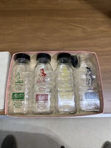 Vintage MARTZ SHAMOKIN PA Baby Nursery Rhyme Advertising Milk Dairy Bottles (4)