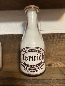 NORWICK DAIRY COMPANY NORWICH CT. QUART MILK BOTTLE