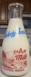 CHESTERFIELD MISSOURI, 2 Color Qt Milk, MELODY FARMS, Great Graphics, ST. LOUIS