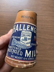 Challenge Milk Paper Bottle Antique 1918 WWI Era Advertising Vintage Cone Dairy