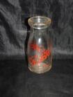 Vintage WAIKIKI DAIRY Spokane WA Half Pint Cream Milk Bottle Glass Red 1940s