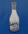 Vintage Bakers Dairy Quart Milk Bottle Boy With Crown Boise Idaho Excellent