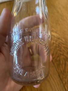 Purdue University Creamery Bottle Half Pint Vintage Milk Cream Indiana Lafayette