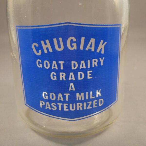 CHUGIAK GOAT DAIRY, ALASKA,  QUART Goat Milk Bottle