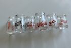 Lot of Six Vintage Mini Restaurant Cream Bottles with Advertising