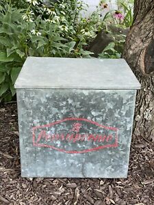 Vintage Antique Metal Pennsupreme Penn Dairies Milk Bottle Porch Box Cooler PA