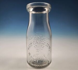 RARE 1946 Ham Farm Dairy Wytheville Virginia VA Half Pint Milk Bottle Embossed