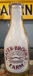 WATER-BROOKS FARM SCHELLSBURG PA BEDFORD COUNTY DAIRY PASTEURIZED MILK BOTTLE