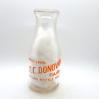 T. C. Donovan Green Lawn Dairy in Lewes, Del. De. Pyroglazed Pint Milk Bottle