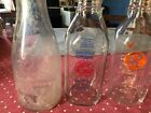 VTG Glass Dairy Milk Bottles, Stokes Farmville  Dolly Madison, Homestead Creamer