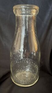 Dairy Glass Bottle - Vintage Pint BREEDLOVE DAIRY Monroe GA  Historical Jersey