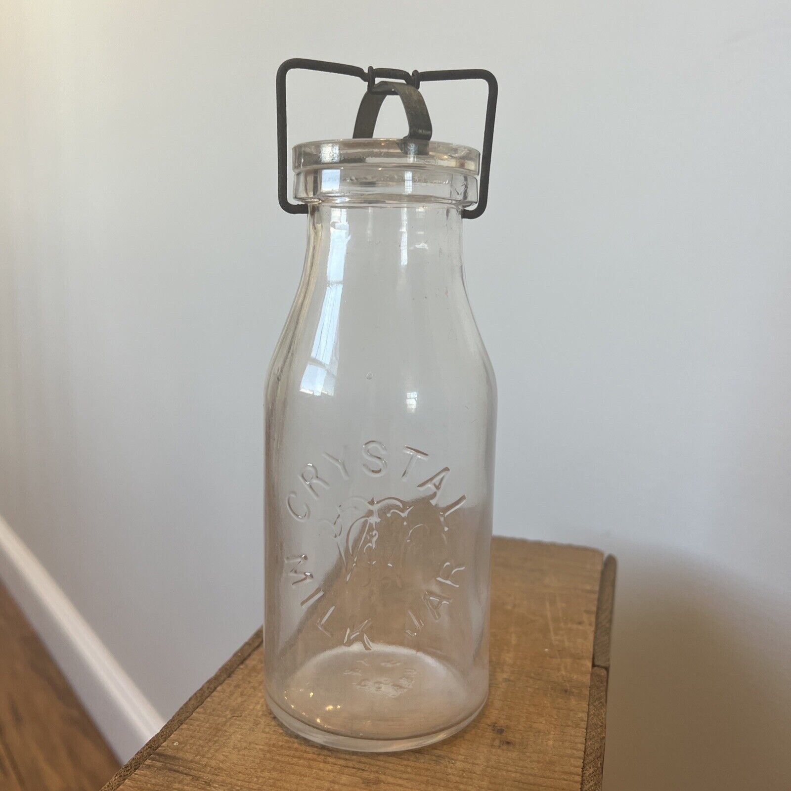 7” Crystal Milk Jar - Whitall Tatum Co. - Milk Bottle