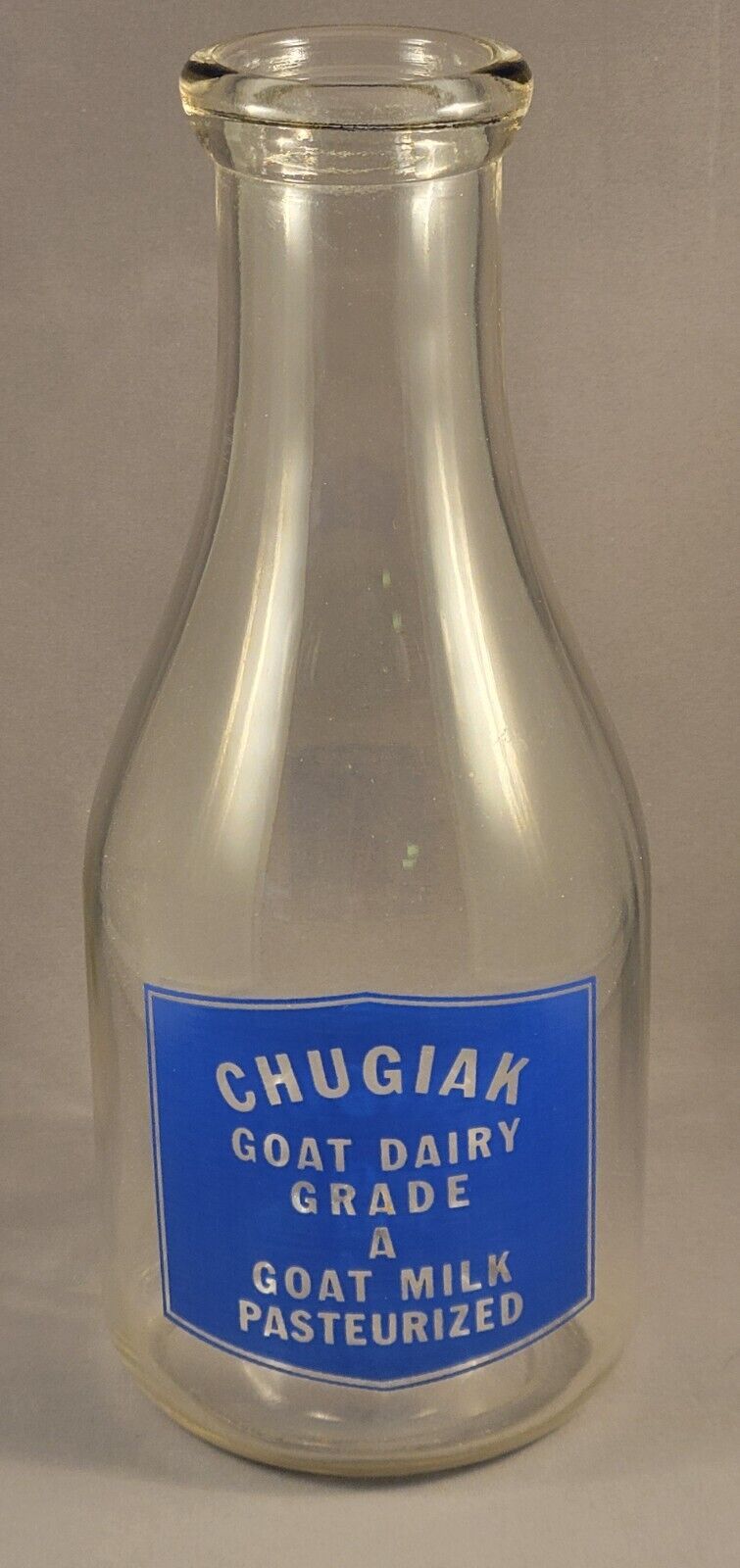 CHUGIAK GOAT DAIRY, ALASKA,  QUART Goat Milk Bottle