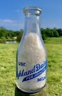 TRPQ Milk Bottle Highland Dairy Blue Pyro Quart Vintage 1940’s Rare