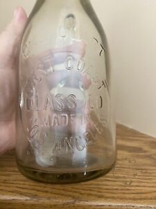 Rare Vintage Antique Glass Quart Milk Bottle WEST COAST GLASS embossed