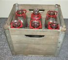6 Half Gallon & Matching Wood Crate PURITY DAIRY BELOIT OHIO O MILK BOTTLES RARE