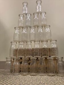 New Listing24 Vintage Half Pint Universal Store Glass Milk Dairy Bottles 5 Cent Deposit