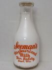 TRPQ Milk Bottle Seeman Seeman's Dairy Loyal WI WIS 1944 CLARK COUNTY For Safety