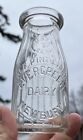 Half Pint EVERGREEN DAIRY Newbury MA Mass Milk Bottle Old Town Plum Island Lynn