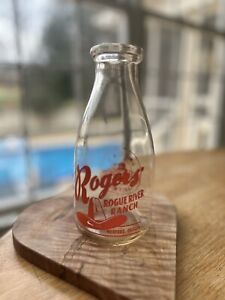 Extremely Rare Rogue River Ranch Quart Milk Bottle Ginger Rogers 1940s Oregon