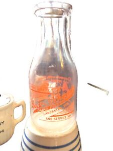 TRPP MILK BOTTLE LANCASTER WIS BECK SCHWARTZ DAIRY COP PICTURE LABEL WI