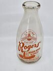 RARE - (GINGER) ROGERS ROGUE RIVER RANCH ACL QUART MILK BOTTLE OREGON DURAGLAS