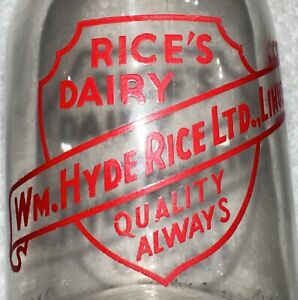 Hawaii Bottle Rice’s Dairy WM Hyde Rice LTD Lihue Quality Always