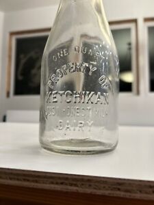 Alaska Glass Milk Bottle Ketchikan Dairy Very Rare