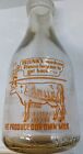 Vintage  Milk Quart Bottle Brunks Dairy Santa Fe New Mexico Great Grapics Cows