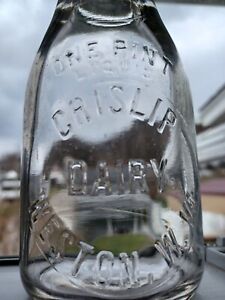 RARE** CRISLIP DAIRY** Embossed Pint Milk Bottle WESTON West Virginia WVa