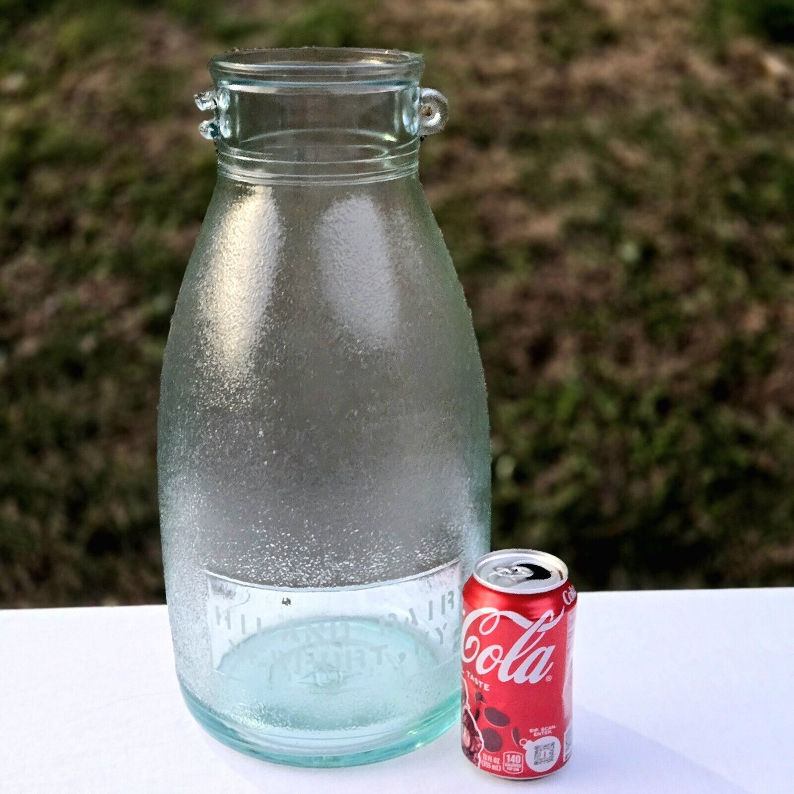 Vintage RARE 2 Gallon Milk Jug Bottle Glass 1936 Hiland Dairy Newport Kentucky