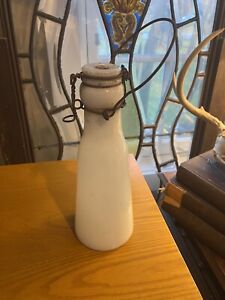 antique French Milk bottles White Milk Glass