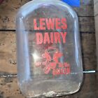 Lewe’s Vintage Glass Dairy Gallon Jug Bottle Lewes Delaware RARE GALLON SQUARE