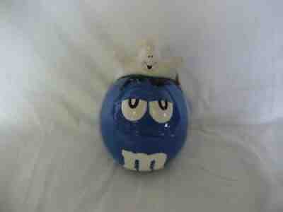 M&M'S- **RARE** M&M BLUE with GHOST HALLOWEEN CANDY DISH-- EXCELL CONDITION