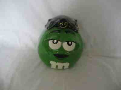 M&M'S- **RARE** M&M GREEN with SPIDER HALLOWEEN CANDY DISH-- EXCELL CONDITION