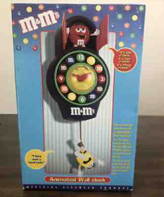 M&Mâ??s Animated Pendulum Cuckoo Wall Clock Yellow & Red NIB OPEN BOX