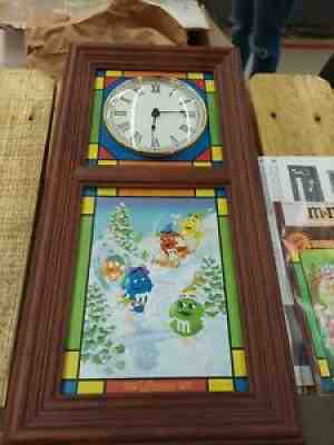 M&M DANBURY MINT STAINED GLASS LIGHTED CLOCK 2007- 4 SEASONAL SCENES